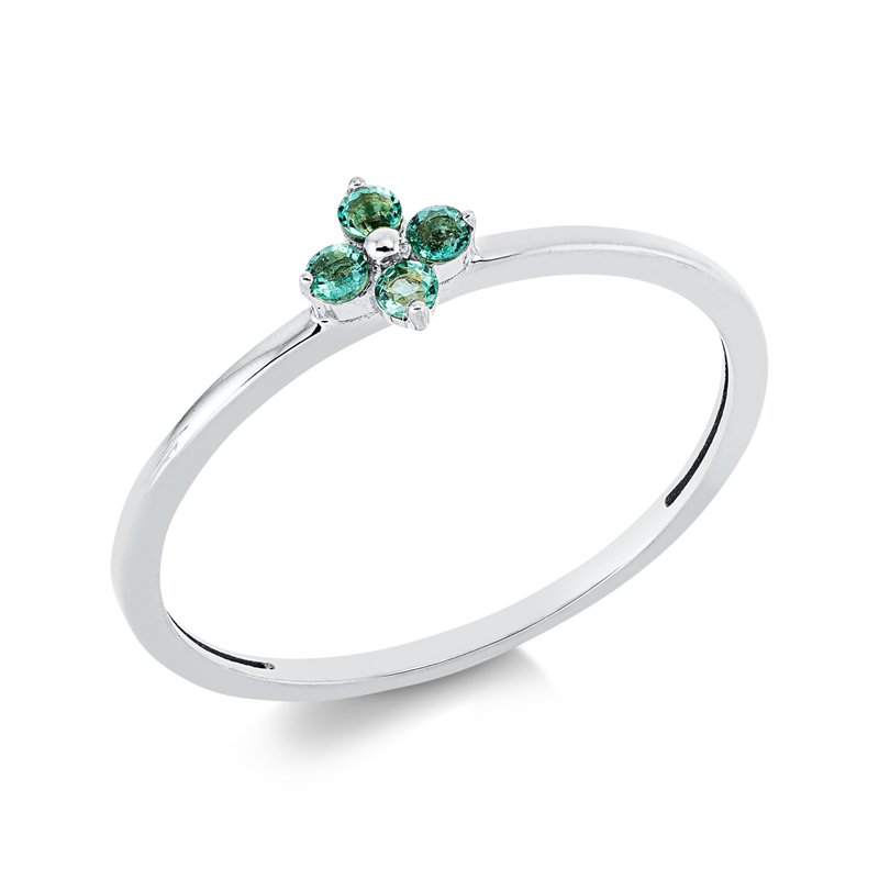 Farbstein Classic Ring Weißgold 18kt