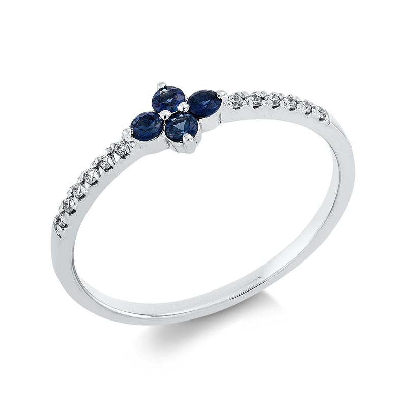 Farbstein Classic Ring Weißgold 18kt 0,06ct