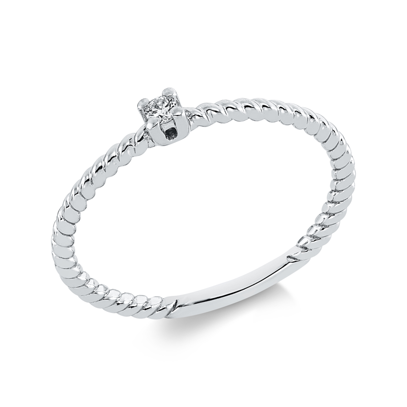Modern Woman Ring Weißgold 18kt 0,03ct
