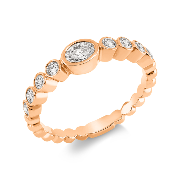 Solitaire mit Besatz Ring Rotgold 18kt Ref-1GH77