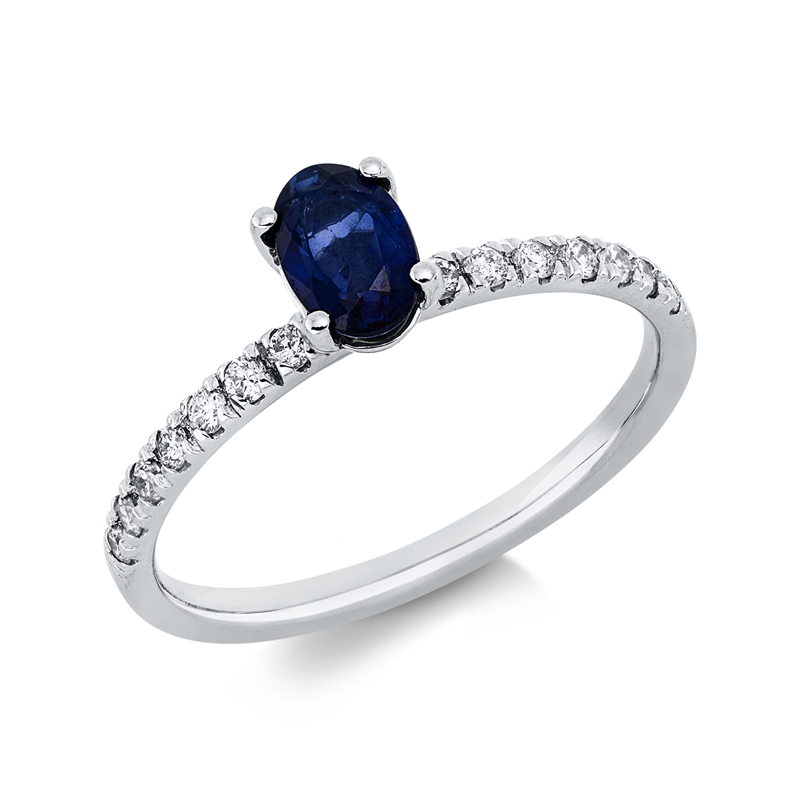 Farbstein Classic Ring Weißgold 18kt 0,18ct