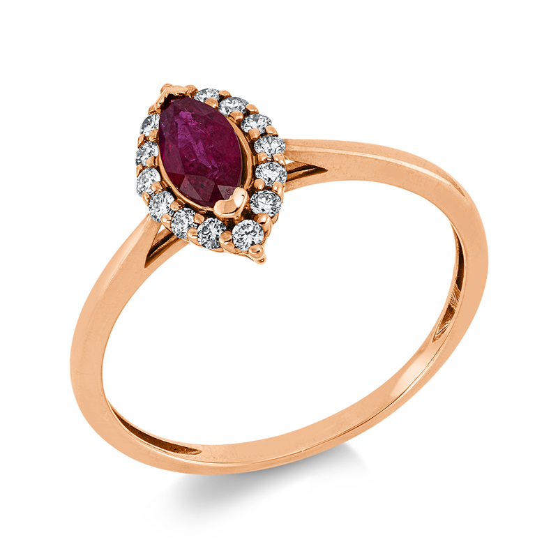 Farbstein Classic Ring Weißgold 18kt 0,14ct