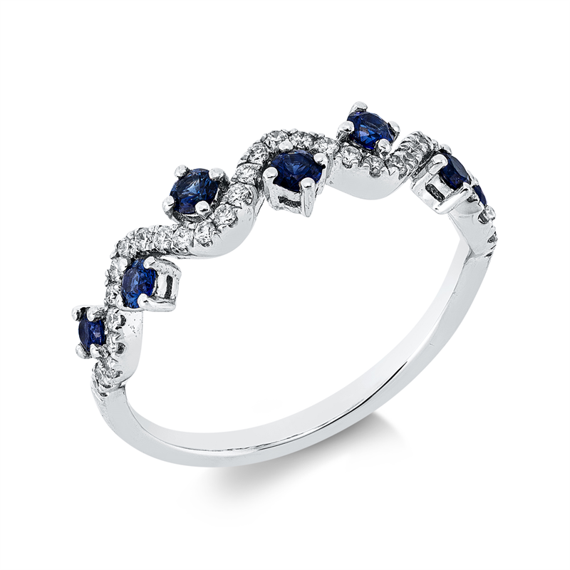 Farbstein Classic Ring Weißgold 18kt 0,17ct