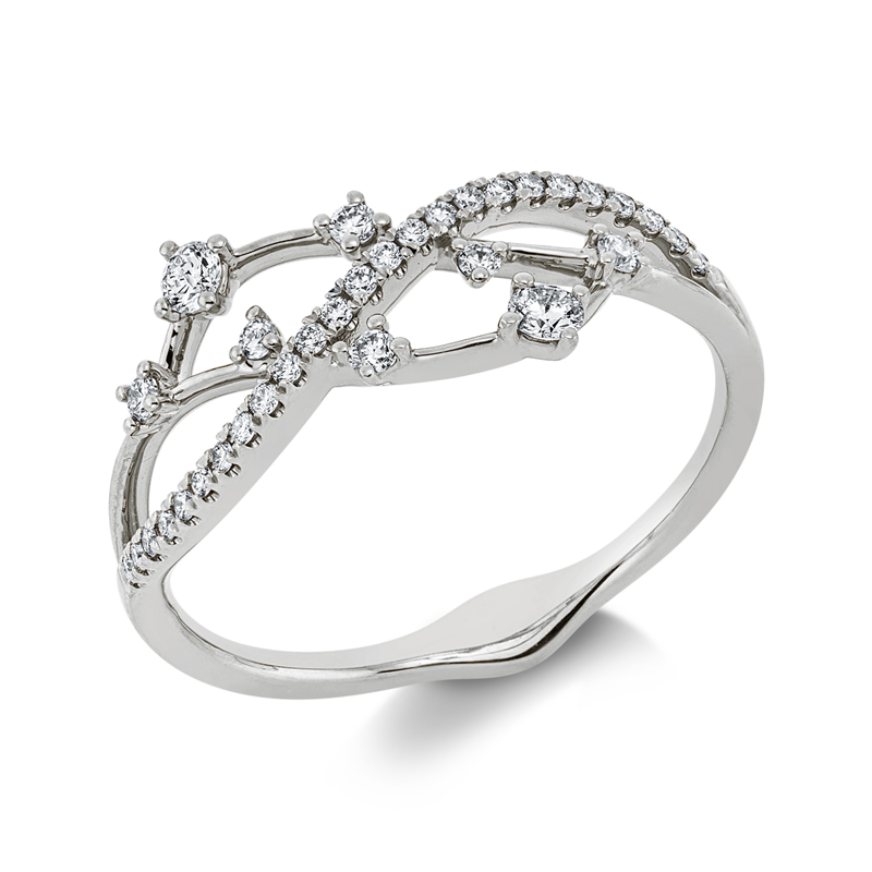 Modern Woman Ring Weißgold 18kt 0,23ct