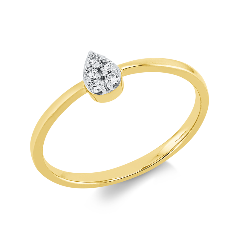 Modern Woman Ring Gelbgold 18kt 0,07ct