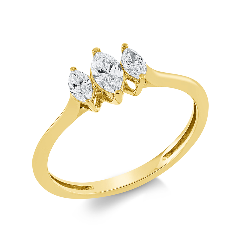 Solitaire mit Besatz Ring Weißgold 18kt 0,33ct