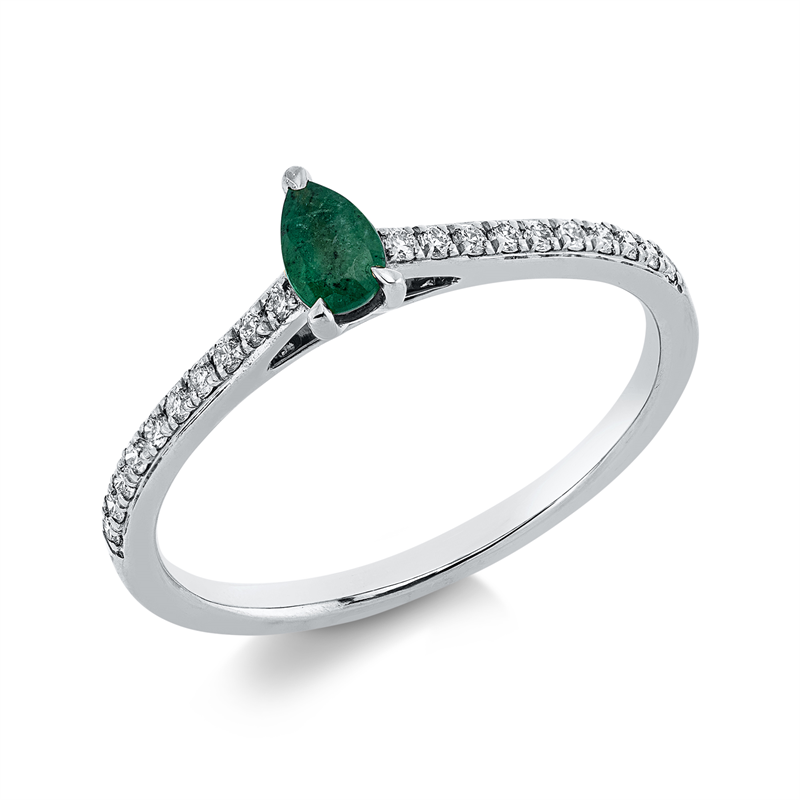 Farbstein Classic Ring Weißgold 18kt 0,14ct
