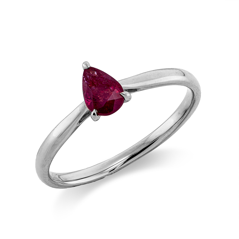 Farbstein Classic Ring Weißgold 18kt