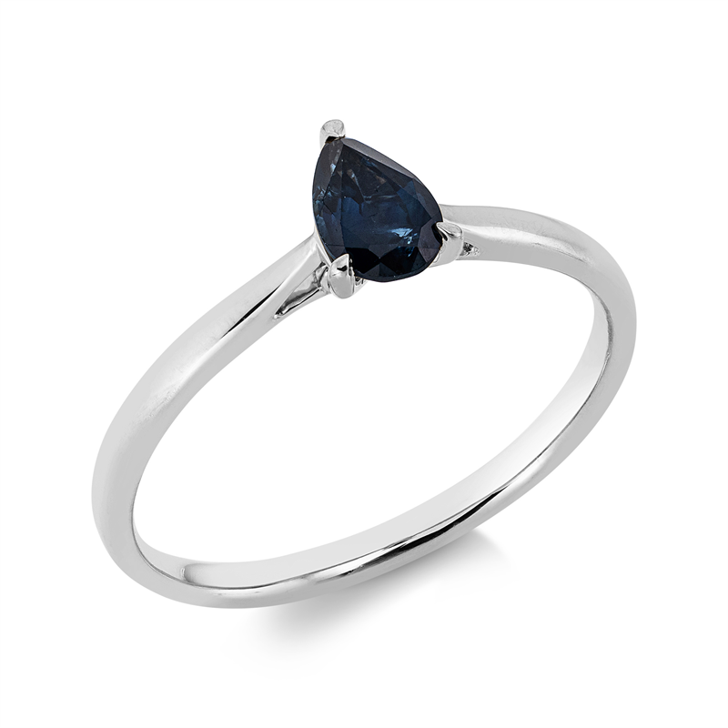 Farbstein Classic Ring Weißgold 18kt