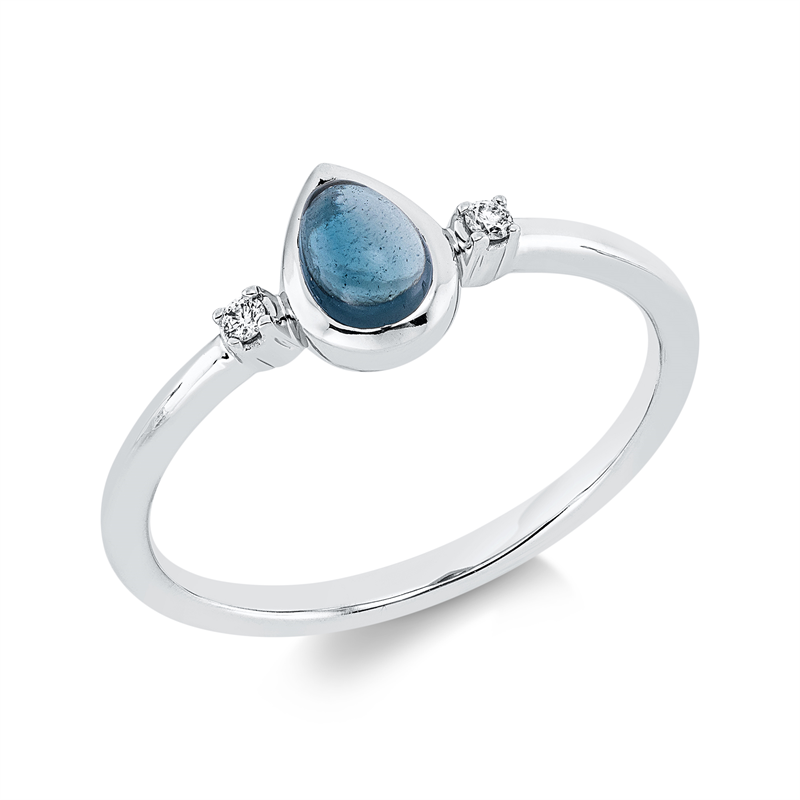 Farbstein Fashion Ring Weißgold 18kt 0,03ct