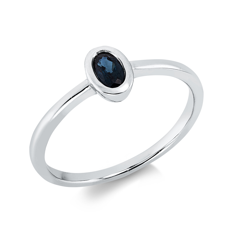 Farbstein Classic Ring Weißgold 18kt