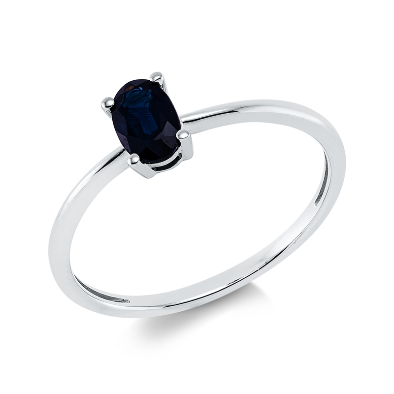 Farbstein Classic Ring Weißgold 18kt
