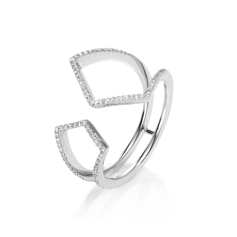 Mehrfachsteinbesatz Ring Weißgold 18kt 0,19ct