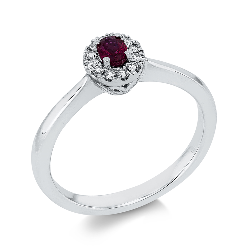 Farbstein Classic Ring Weißgold 18kt 0,08ct
