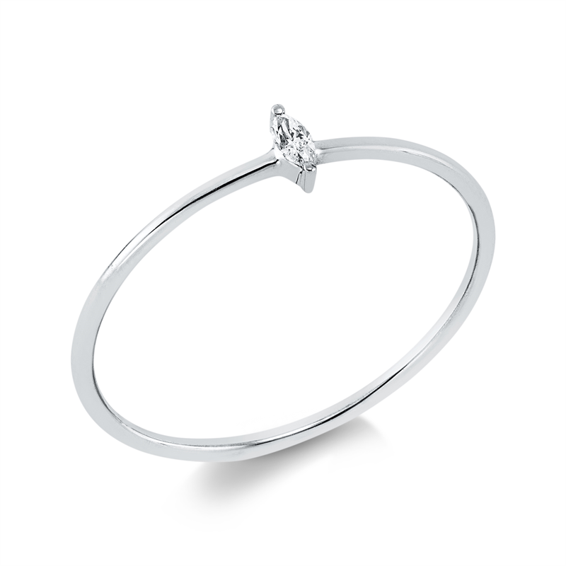 Solitaire Ring Weißgold 18kt 0,03ct