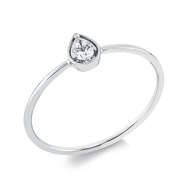 Solitaire Ring Weißgold 18kt 0,09ct