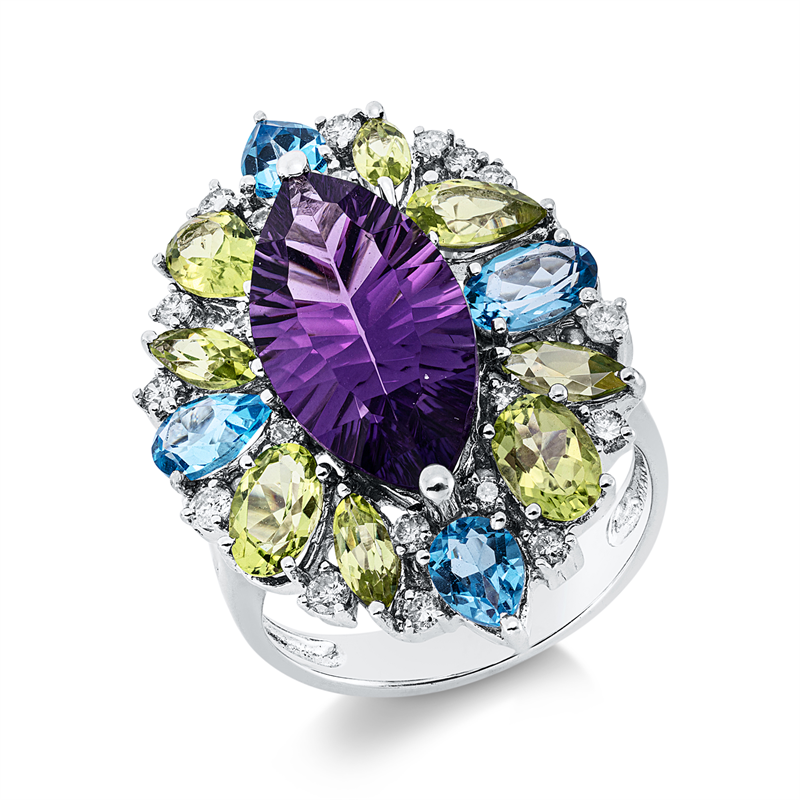 Farbstein Fashion Ring Weißgold 18kt Ref-1HH96