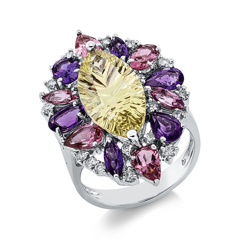Farbstein Fashion Ring Weißgold 18kt Ref-1HH98