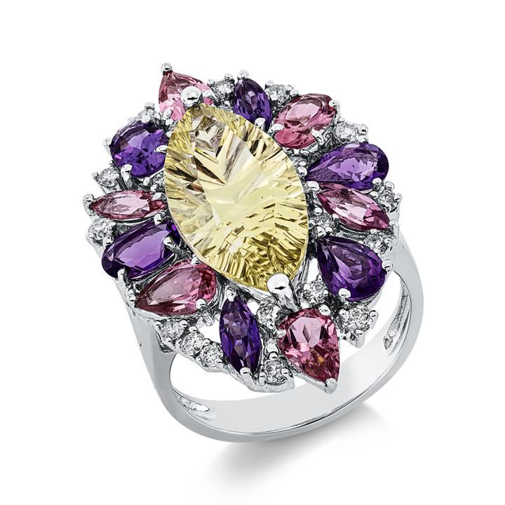 Farbstein Fashion Ring Weißgold 18kt Ref-1HH98