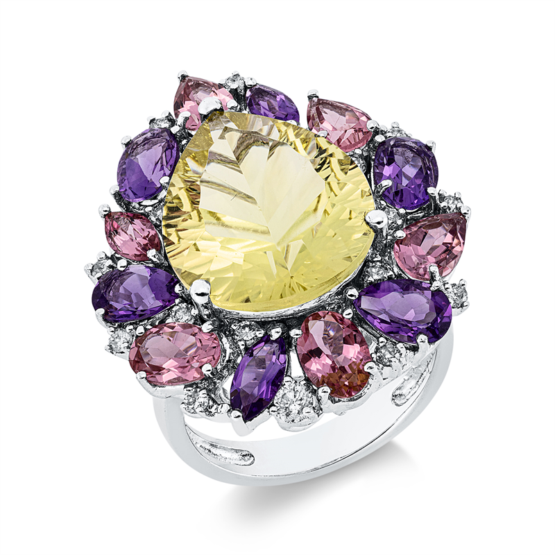 Farbstein Fashion Ring Weißgold 18kt Ref-1HI01