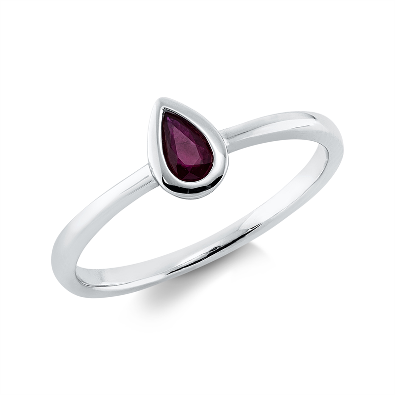Farbstein Classic Ring Weißgold 18kt
