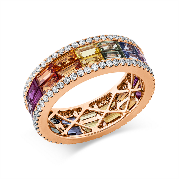 Rainbow & Multicolor Ring Rotgold 18kt Ref-1HK83