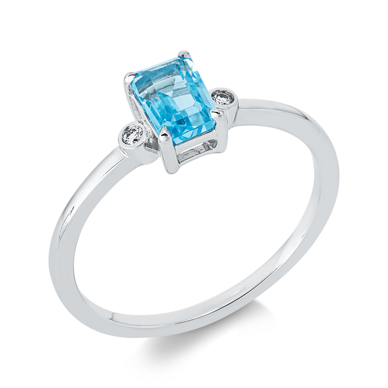 Farbstein Fashion Ring Weißgold 18kt 0,02ct