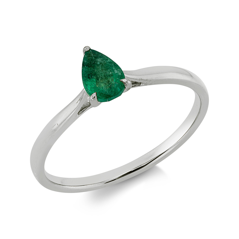 Farbstein Classic Ring Weißgold 18kt