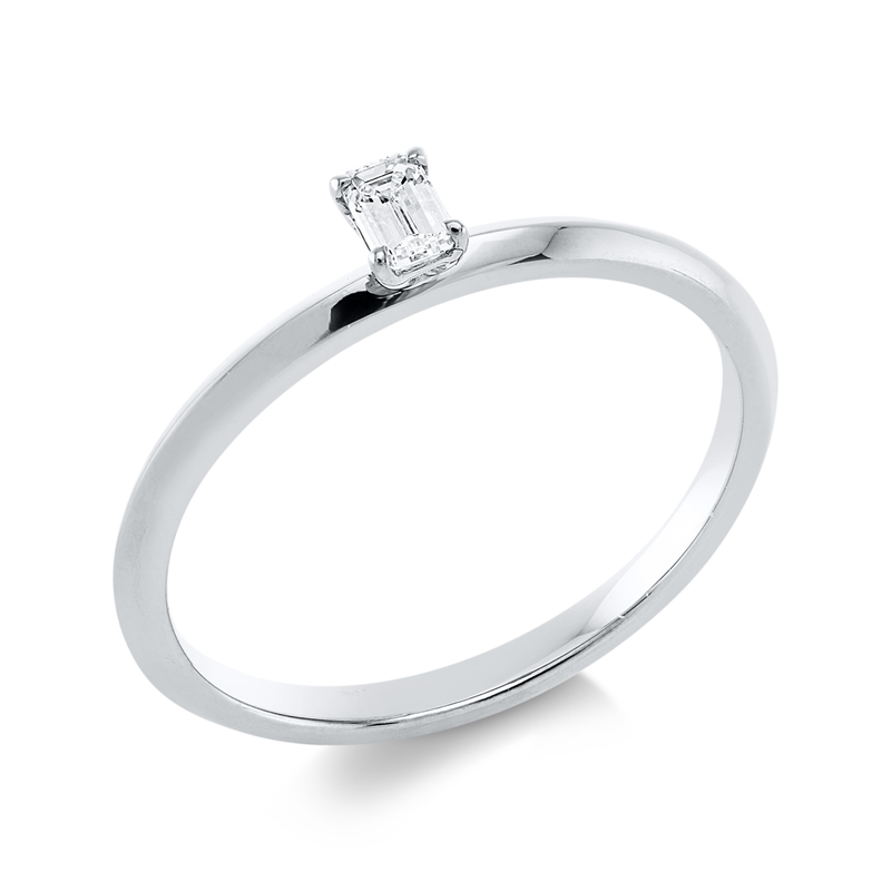 Solitaire Ring Weißgold 18kt 0,15ct