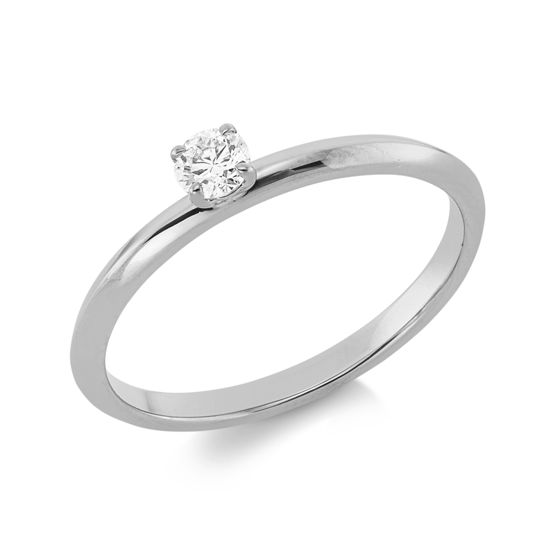 Solitaire Ring Weißgold 18kt 0,14ct