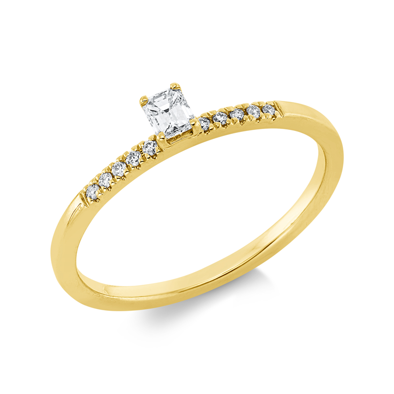 Solitaire mit Besatz Ring Weißgold 18kt 0,19ct