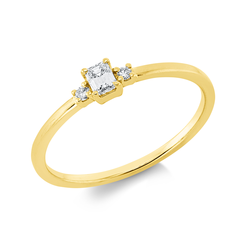 Solitaire mit Besatz Ring Weißgold 18kt 0,13ct