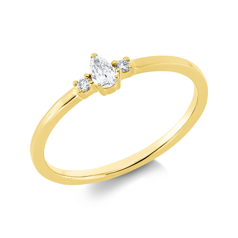 Solitaire mit Besatz Ring Weißgold 18kt 0,13ct