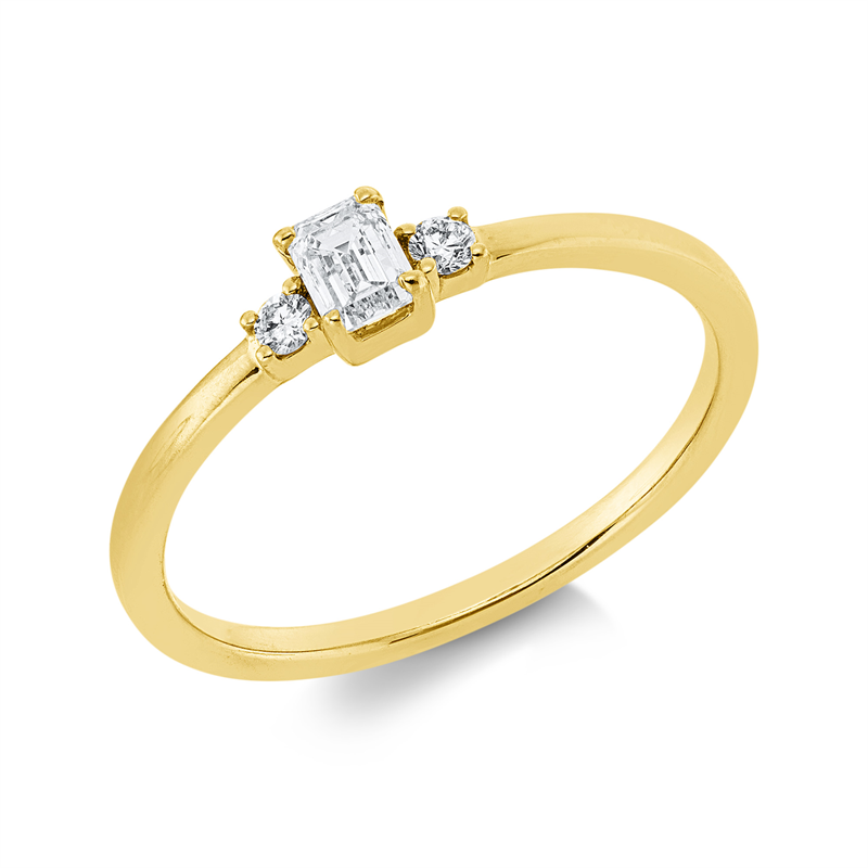 Solitaire mit Besatz Ring Weißgold 18kt 0,25ct