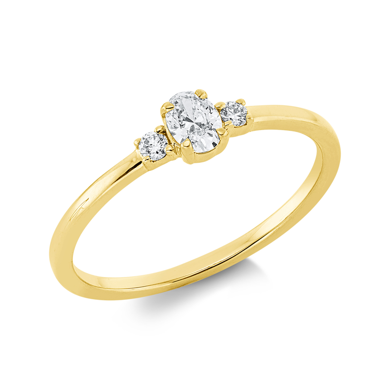 Solitaire mit Besatz Ring Weißgold 18kt 0,23ct