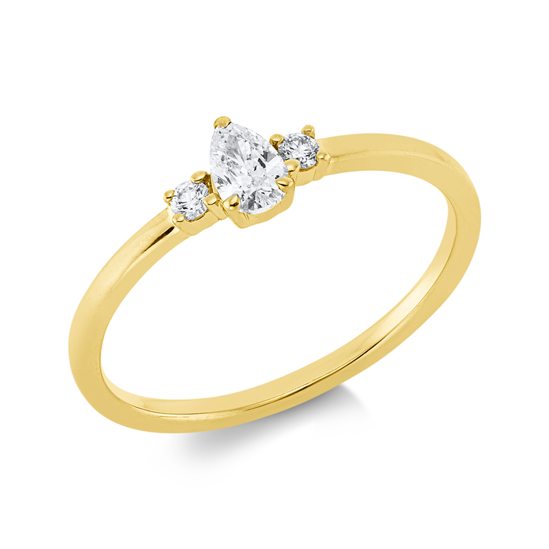 Solitaire mit Besatz Ring Weißgold 18kt 0,24ct