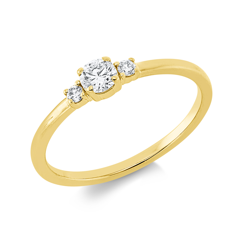Solitaire mit Besatz Ring Weißgold 18kt 0,24ct