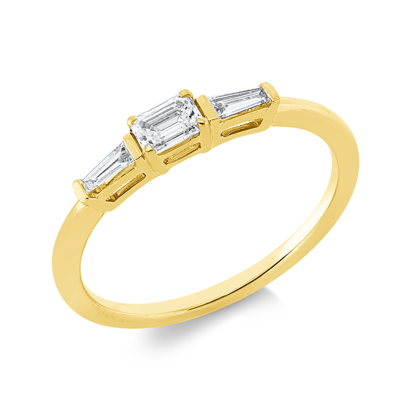 Solitaire mit Besatz Ring Weißgold 18kt 0,32ct