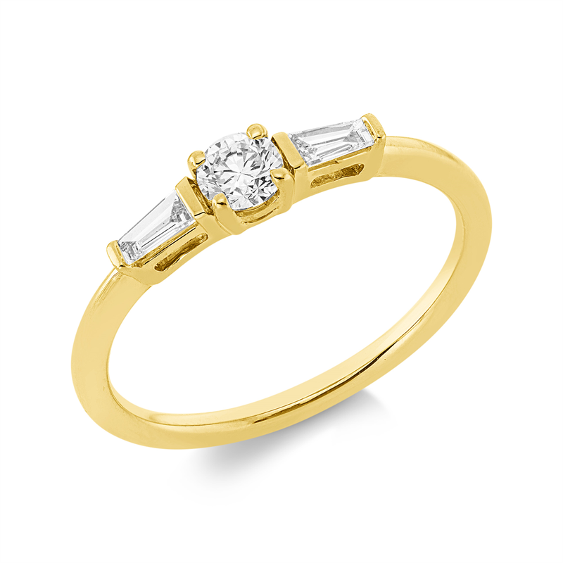 Solitaire mit Besatz Ring Weißgold 18kt 0,33ct