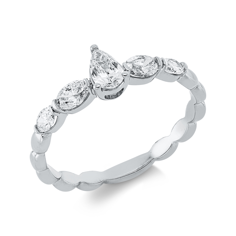 Solitaire Ring Weißgold 18kt 0,66ct