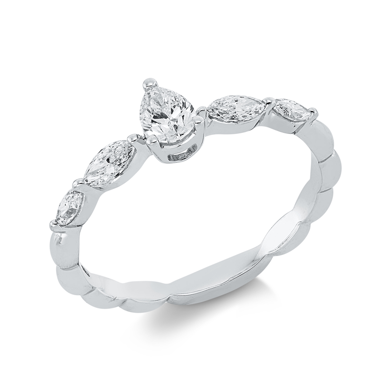Solitaire Ring Weißgold 18kt 0,51ct