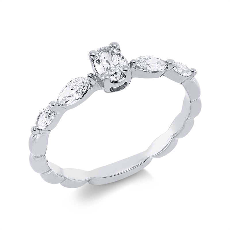 Solitaire Ring Weißgold 18kt 0,49ct
