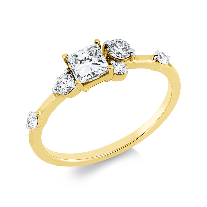Farbiger Diamant Ring Gelbgold 18kt 0,79ct