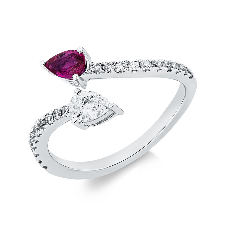 Farbstein Classic Ring Weißgold 18kt Ref-1HU93