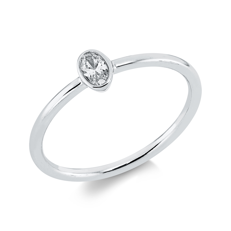 Solitaire Ring Weißgold 18kt 0,14ct