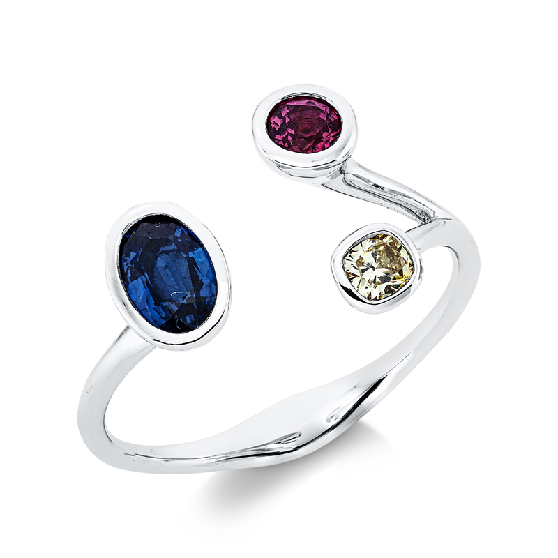 Farbstein Classic Ring Weißgold 18kt 0,12ct