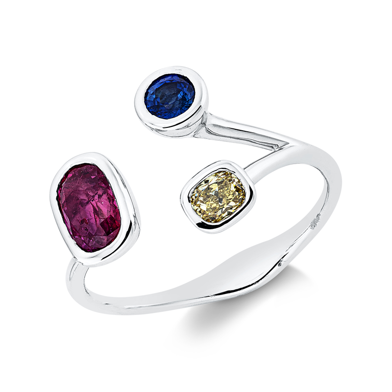 Farbstein Classic Ring Weißgold 18kt 0,18ct