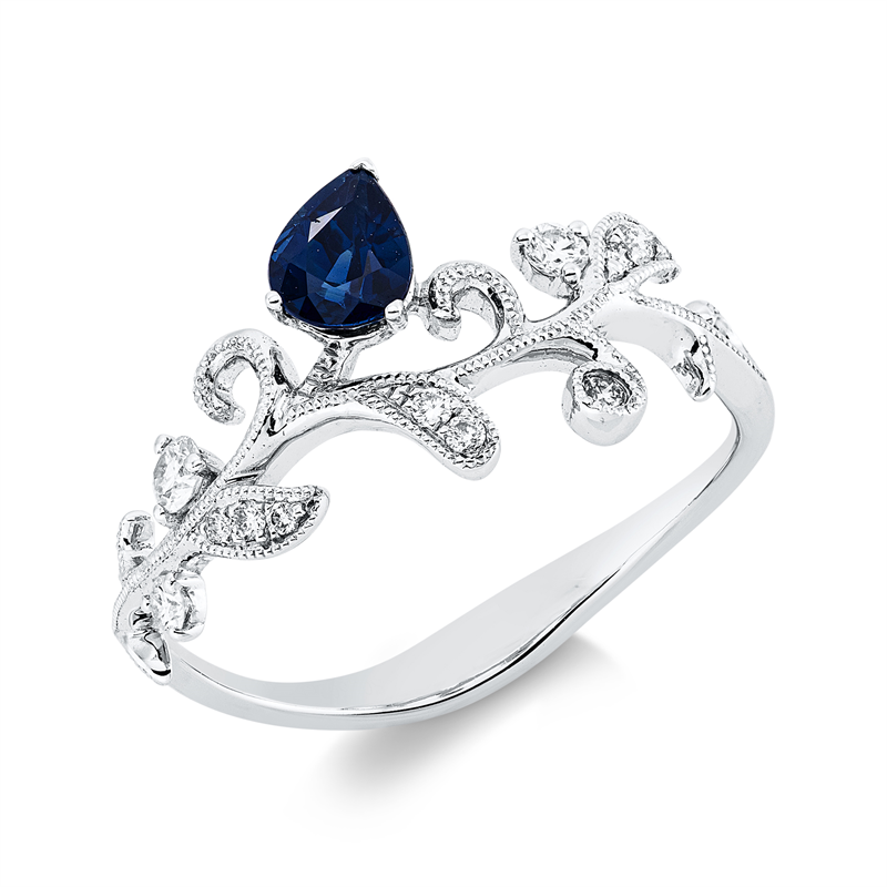 Farbstein Classic Ring Weißgold 18kt 0,14ct