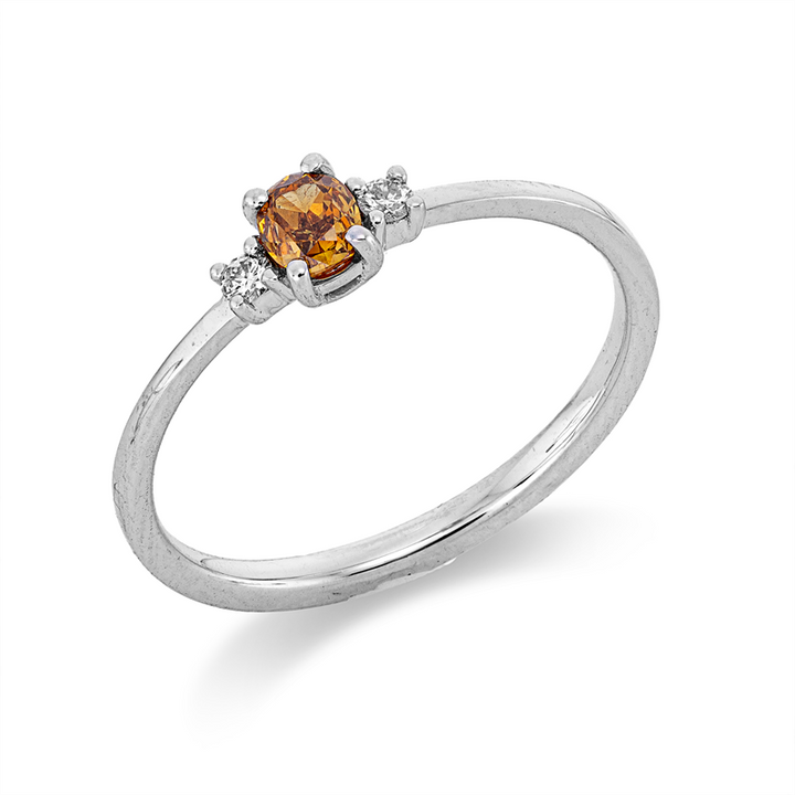 Farbiger Diamant Ring Weißgold 18kt Ref-1HX67