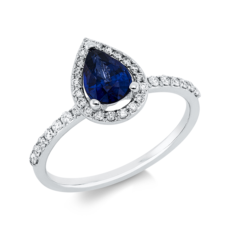 Farbstein Classic Ring Weißgold 18kt 0,27ct